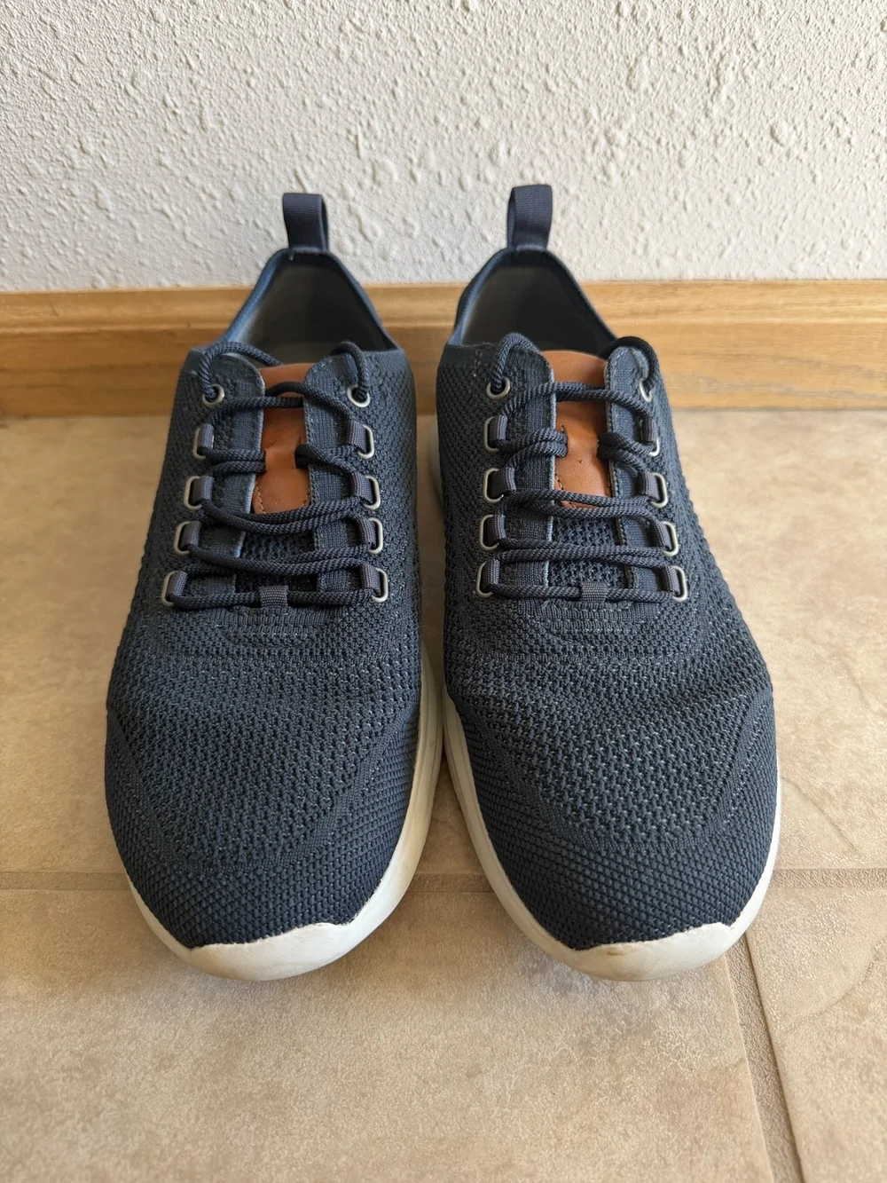 Johnston & Murphy Men's Knit Casual Sneakers in Navy Blue
